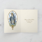 Religieuze Maagd Maria Blauwe Bloemen Kaart (Binnen)