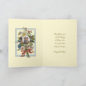 Religieuze Maagd Maria Bloemen Katholieke Verjaard Feestdagen Kaart (Binnen)