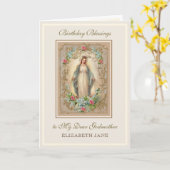 Religieuze Maagd Maria bloemenpeetmoeder Kaart (Gele Bloem)