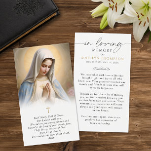 Religieuze Maagd Maria Foto Rouwkaart Visitekaartje