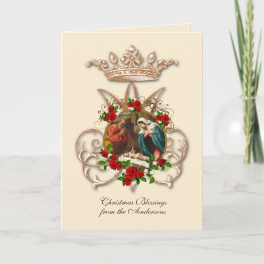 Religieuze Maagd Maria Geboorte St. Jozef Jezus Feestdagen Kaart (Voorkant)