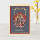 Religieuze Maagd Maria Guadalupe Spaanse feestdag Kaart (Gele Bloem)