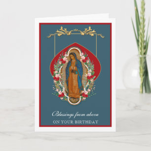 Religieuze Maagd Maria Guadalupe Spaanse Rozen Kaart