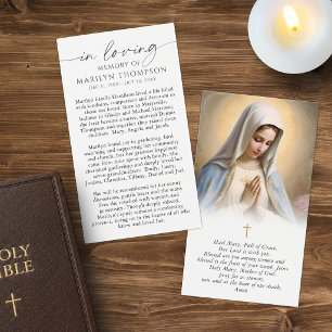 Religieuze Maagd Maria-herdenkingsrouwkaart Visitekaartje