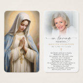 Religieuze Maagd Maria Het Gebed Des Heren Kaart (Voorkant /achterkant)