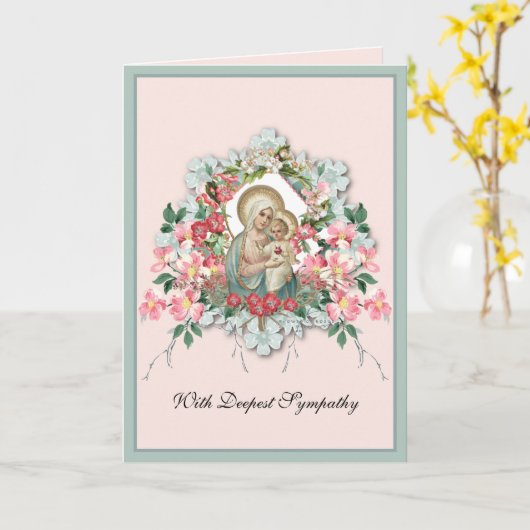 Religieuze Maagd Maria Jezus Betuiging van medelev Kaart (Gele Bloem)