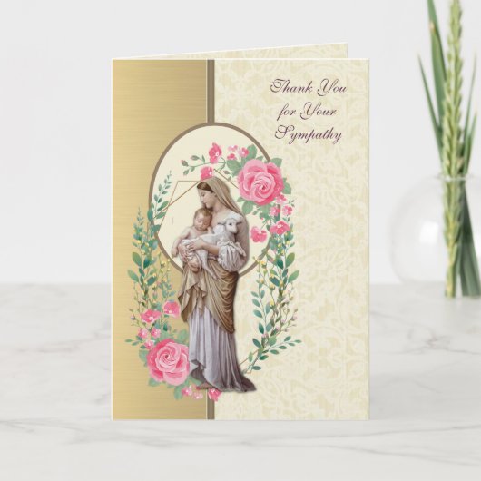 Religieuze Maagd Maria Jezus condoleance Dank u Bedankkaart (Voorkant)