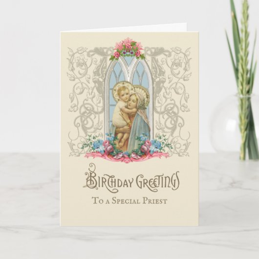 Religieuze Maagd Maria Jezus Katholieke Priester Kaart (Voorkant)