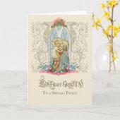 Religieuze Maagd Maria Jezus Katholieke Priester Kaart (Gele Bloem)