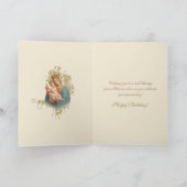 Religieuze Maagd Maria Jezus Katholieke Verjaardag Kaart (Binnen)