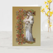 Religieuze Maagd Maria Jezus Lam Katholiek Kaart (Gele Bloem)