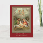 Religieuze Maagd Maria Jezus Schrift Kerstmis Feestdagen Kaart (Voorkant)