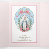 Religieuze Maagd Maria Katholiek Gebed Floral Tri- Drieluik Kaart (Binnenkant midden)