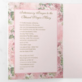 Religieuze maagd Maria katholieke gebeden Floral Drieluik Kaart (Binnenzijde eerst)