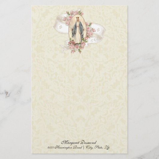 Religieuze Maagd Maria  katholieke Rozen (Voorkant)