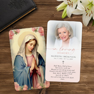 Religieuze Maagd Maria Kruis Gebedskaart Visitekaartje