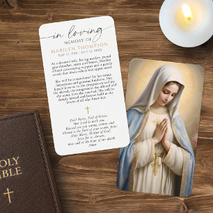 Religieuze Maagd Maria Kruis Sympathie Gebedskaart Visitekaartje