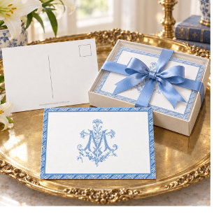 Religieuze Maagd Maria Mariaans Kruis Blauwe Lelie Briefkaart