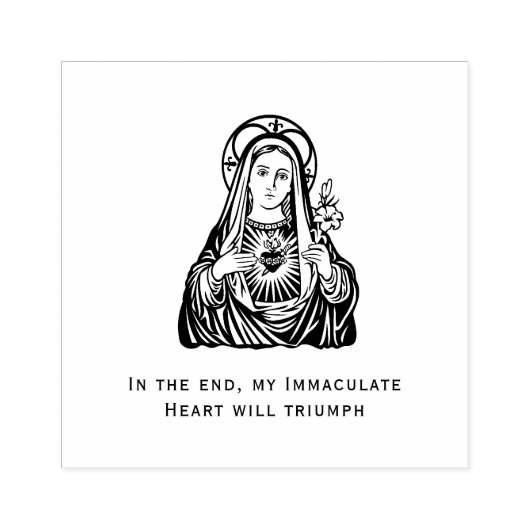 Religieuze Maagd Maria Onbevlekt Hart Rubberstempel (Afrduk)