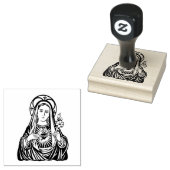 Religieuze Maagd Maria Onbevlekt Hart Rubberstempel (Gestempeld)