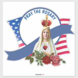 Religieuze Maagd Maria Rozen Fatima Vlag Sticker