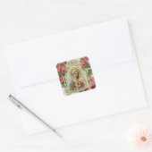 Religieuze Maagd Maria  Rozen Gebed Vierkante Sticker (Envelop)