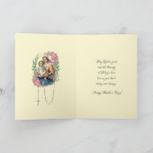 Religieuze Maagd Maria Rozen Katholieke Moederdag Feestdagen Kaart (Binnen)