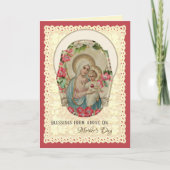 Religieuze Maagd Maria Rozen Katholieke Moederdag Feestdagen Kaart (Voorkant)