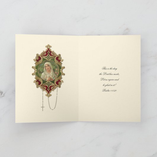 Religieuze  Maagd Maria Scripting Kaart (Binnen)