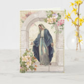 Religieuze Maagd Maria Spirituele Boeket Gebeden Kaart (Gele Bloem)