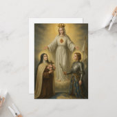 Religieuze Maagd Maria St. Therese Jeanne d'Arc Kaart (Voorkant / Achterkant in situ)