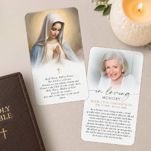 Religieuze Maagd Maria Ter Herinnering Kruis Gebed Visitekaartje