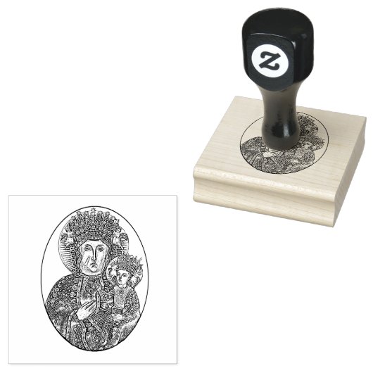 Religieuze Maagd Maria Zwart Madonna Jezus Rubberstempel (Gestempeld)