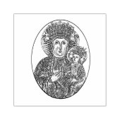 Religieuze Maagd Maria Zwart Madonna Jezus Rubberstempel (Afrduk)