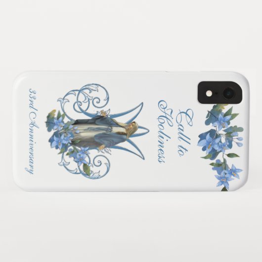 Religieuze maagd Mary 33e Jubileum blauw ventilato Case-Mate iPhone Case (Achterkant (horizontaal))