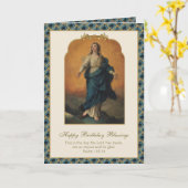 Religieuze Maagd Mary Assumption Birthday Kaart (Gele Bloem)