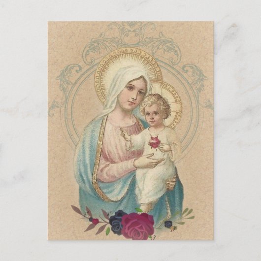  Religieuze Maagd Mary Baby Jezus Briefkaart (Voorkant)