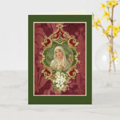 Religieuze  Maagd Mary Birthday Scripting Kaart (Gele Bloem)