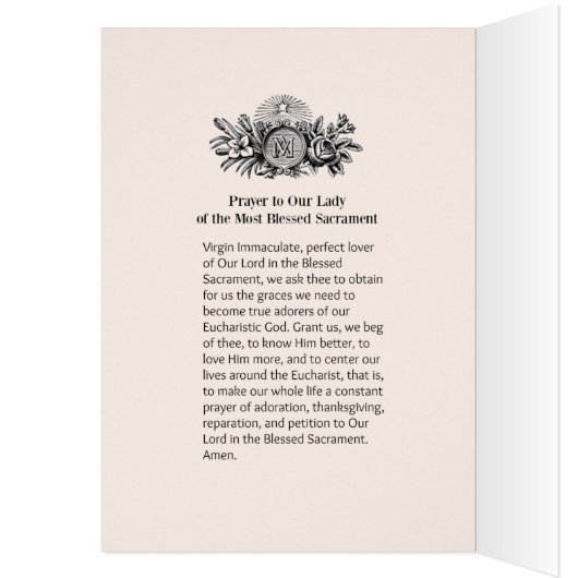 Religieuze maagd Mary Blessed Sacrament Prayer (Binnen (Links))