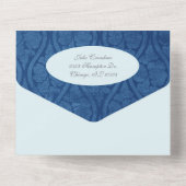 Religieuze Maagd Mary Blue Floral Birthday  All In One Uitnodiging (Achterkant)