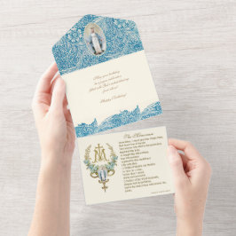 Religieuze Maagd Mary Blue Jubileum  Alle All In One Uitnodiging