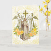 Religieuze Maagd Mary Fatima  Floral Card Kaart (Gele Bloem)