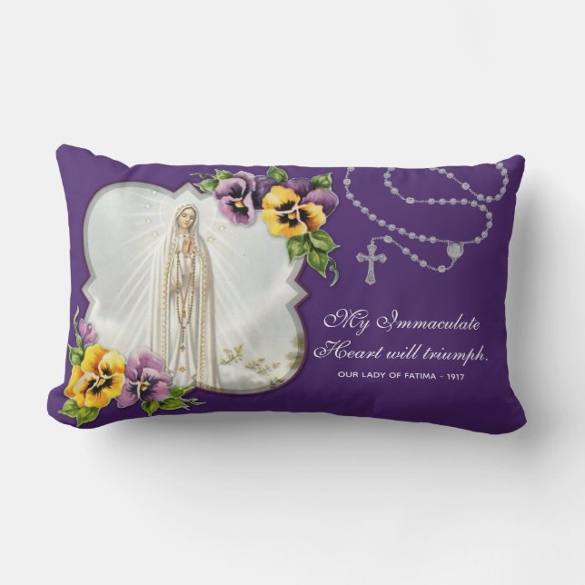 Religieuze maagd Mary Fatima Rosary katholiek Kussen (Voorkant)