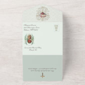 Religieuze Maagd Mary Floral  Birthday  All In One Uitnodiging (Buitenkant)