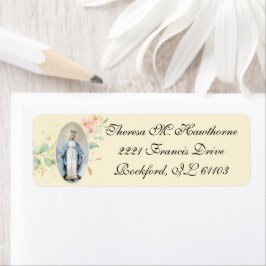 Religieuze Maagd Mary Floral Elegant Etiket