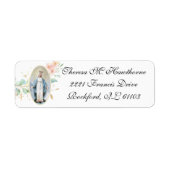 Religieuze  Maagd Mary Floral Elegant Label (Voorkant)