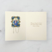 Religieuze Maagd Mary Floral-katholieke veronderst Kaart (Binnen)