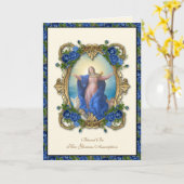 Religieuze Maagd Mary Floral-katholieke veronderst Kaart (Gele Bloem)