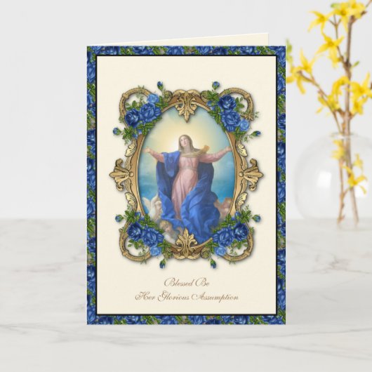 Religieuze Maagd Mary Floral-katholieke veronderst Kaart (Gele Bloem)