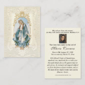 Religieuze maagd Mary Funeral Prayer Plaatskaartje (Voorkant / Achterkant)